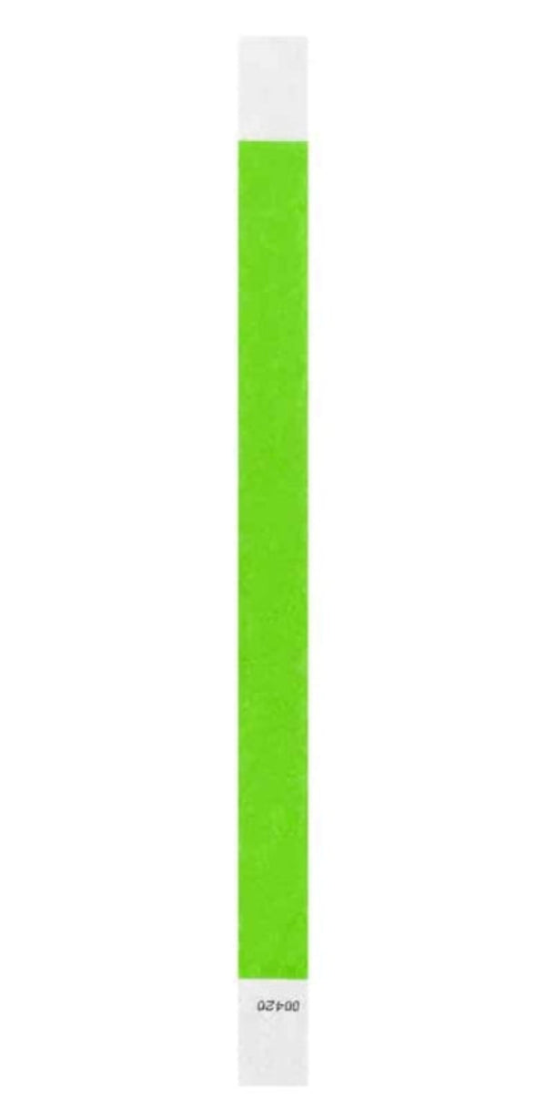 Neon Green Tyvek Wristbands - onewaynovelties.ca