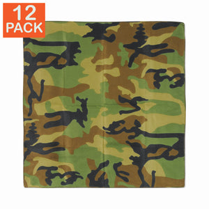 Bandana camouflage vert (paquet de 12)