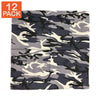 Bandana camouflage gris (paquet de 12)