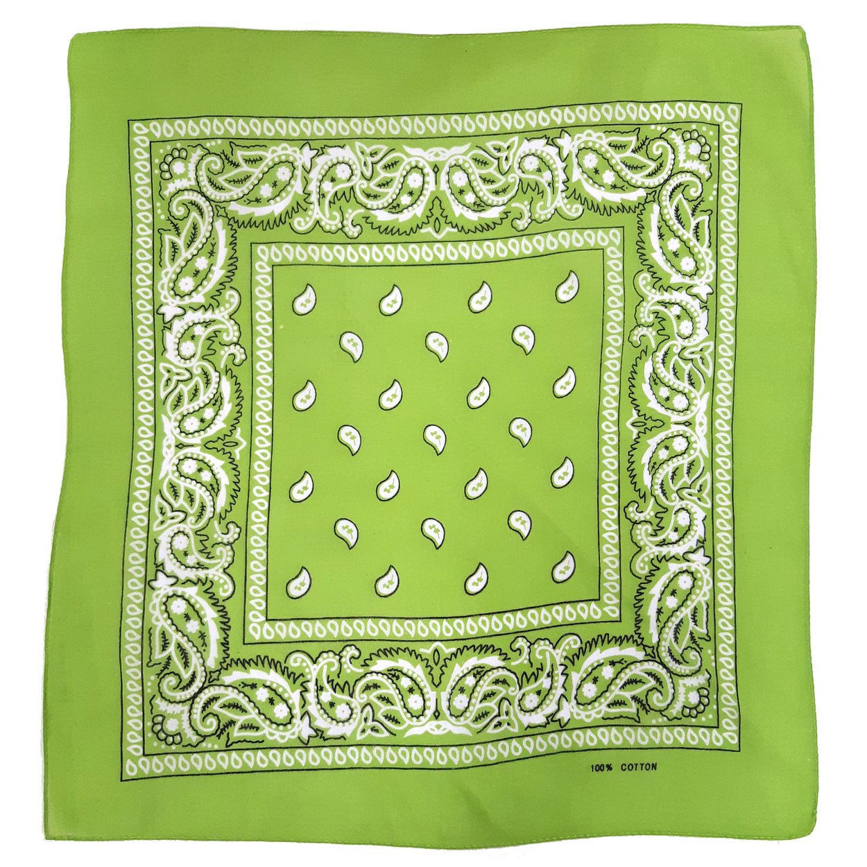 Green Paisley Bandanas (pack of 12)