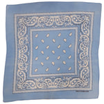 Light Blue Paisley Bandana (pack of 12)