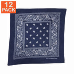 Bandana paisley bleu marine  (paquet de 12)