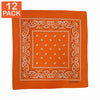 Bandanas paisley orange (paquet de 12)
