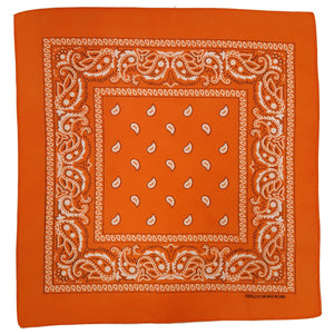 Bandanas paisley orange (paquet de 12)