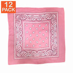 Pink Paisley Bandanas (pack of 12)