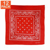 Bandanas paisley rouges (paquet de 12)