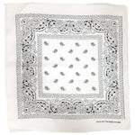 White Paisley Bandanas (pack of 12)