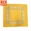 Bandana paisley jaune (paquet de 12)