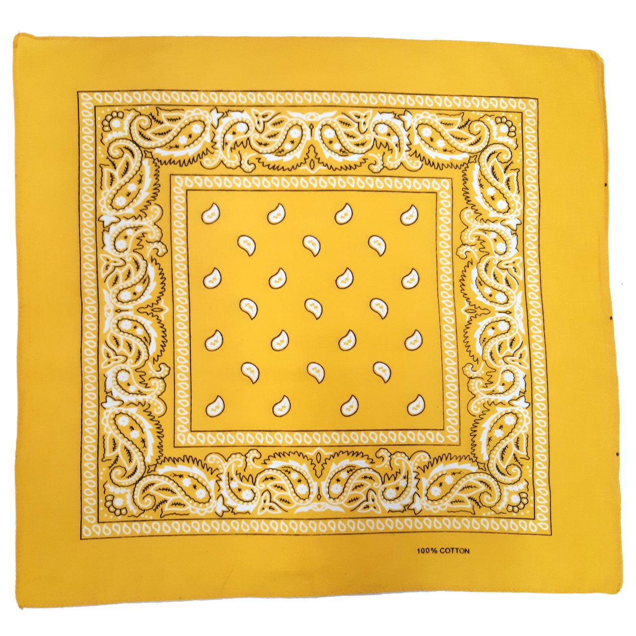 Yellow Paisley Bandana (pack of 12)