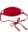 10 X 100% Cotton Antimicrobial Triple Layer Adjustable Mask - Red