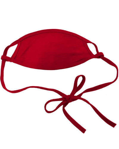 10 X 100% Cotton Antimicrobial Triple Layer Adjustable Mask - Red