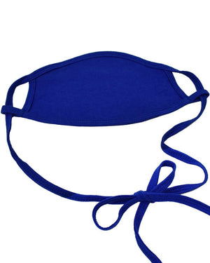 10 X 100% Cotton Antimicrobial Triple Layer Adjustable Mask - Blue