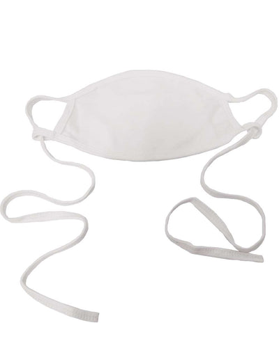 10 X 100% Cotton Antimicrobial Triple Layer Adjustable Mask - White