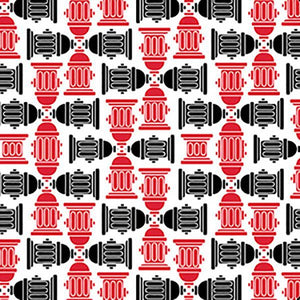 Red & Black Fire Hydrants Bandana
