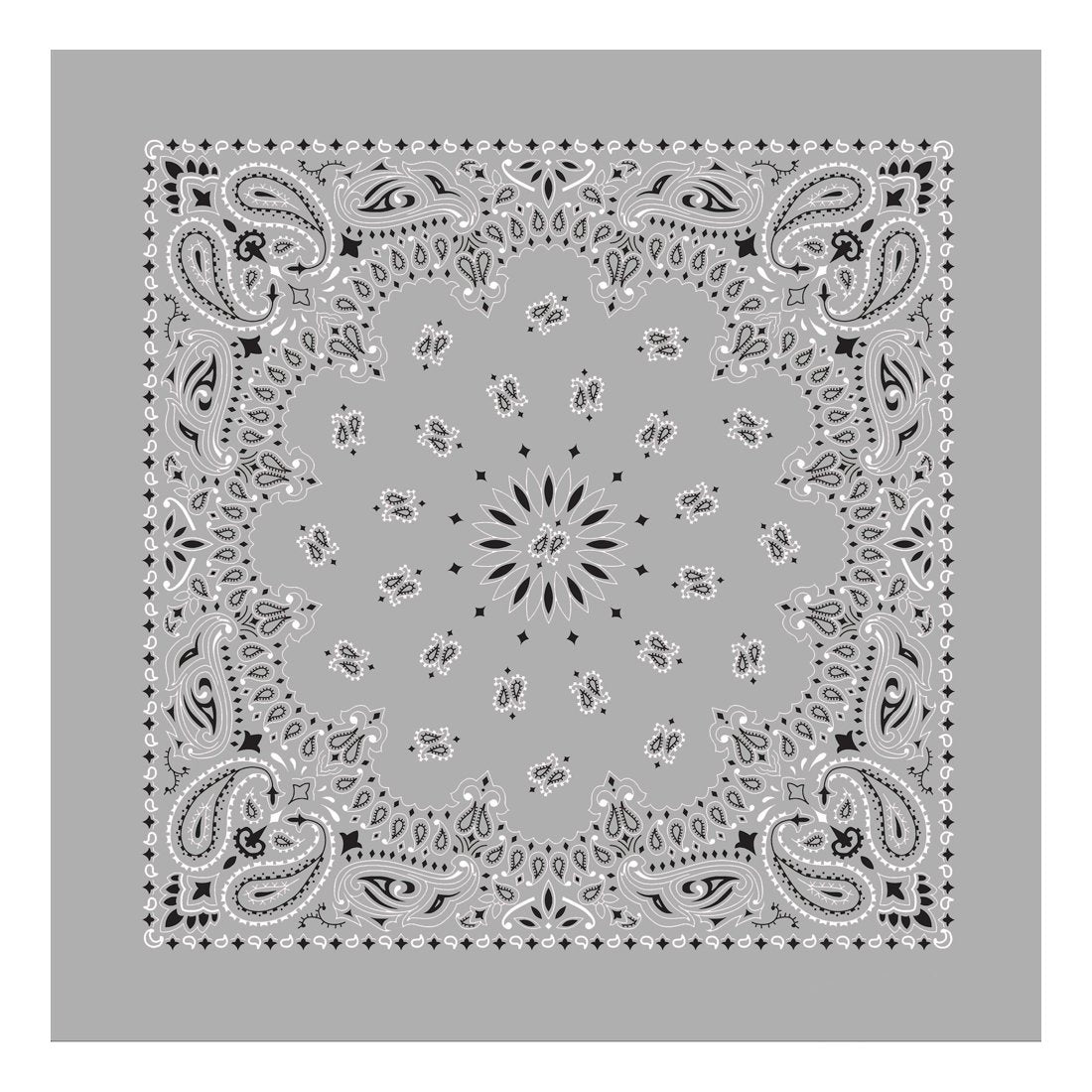 Grey Paisley Bandanas (pack of 12)