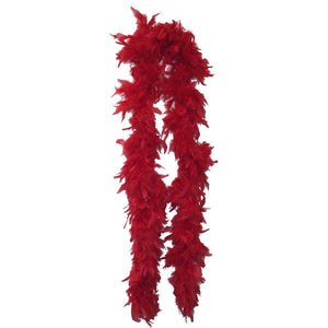 Boa en plumes en peluche rouge - FeatherBoaShop.com