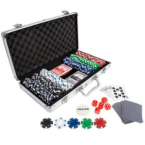 Ensemble de 300 jetons de poker dans une boîte en aluminium