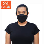 24 X Masque noir en coton Gildan - adulte