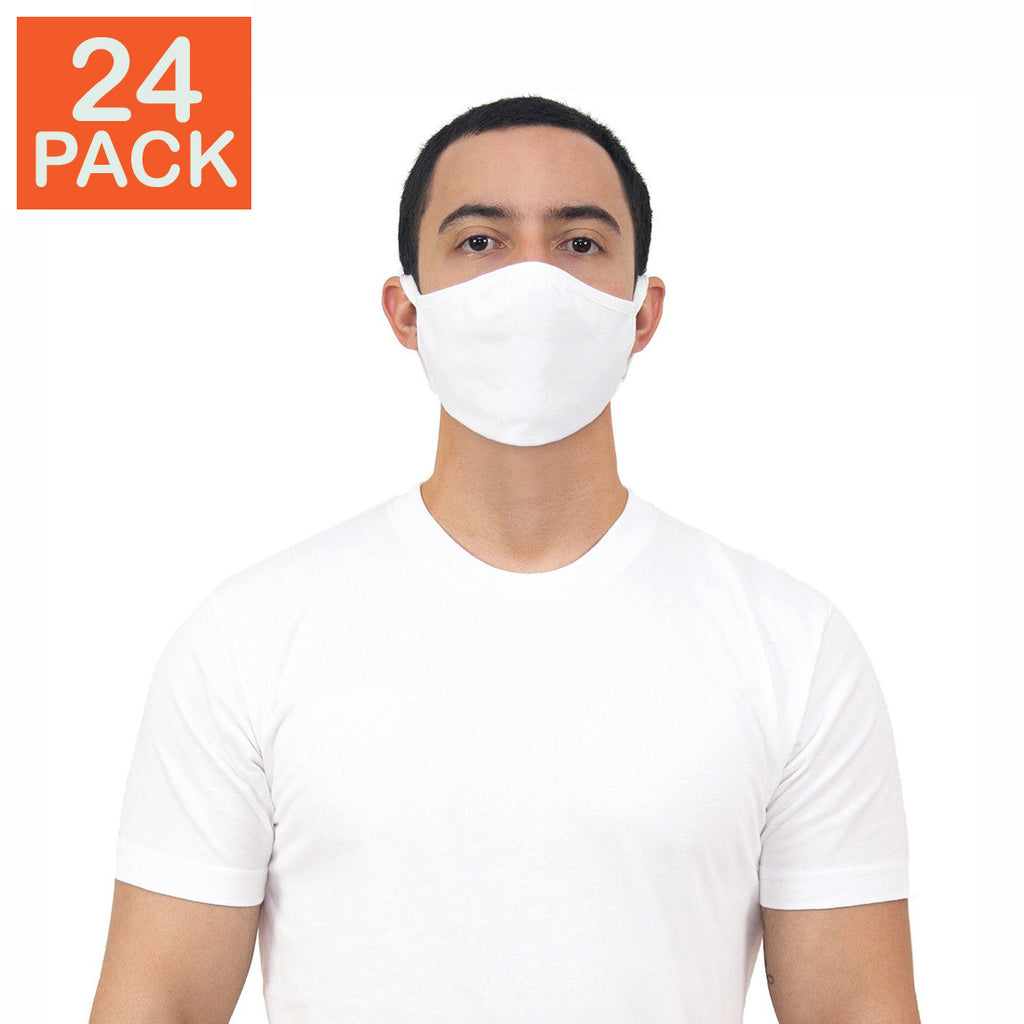 24 X Gildan Cotton Everyday Mask - Adult, White