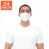 24 X Masque blanc en coton Gildan - adulte