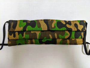 Masque en coton camouflage vert - adulte