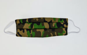 Masque en coton camouflage vert - enfants