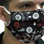Masque en coton paisley noir - adulte