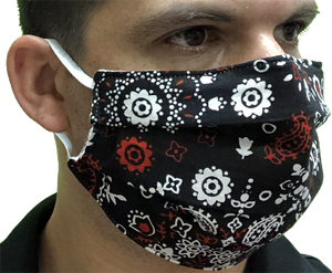 Masque en coton paisley noir - adulte