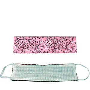 Masque en coton paisley rose - adulte