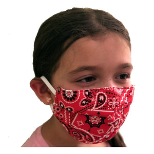 Red Paisley Mask - Kids