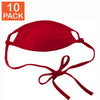 10 X 100% Cotton Antimicrobial Triple Layer Adjustable Mask - Red