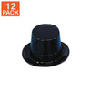 Chapeau haut de forme en plastique noir (paquet de 12)