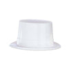 White Plastic Top Hat  (Pack of 12)