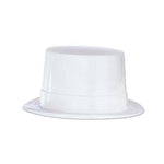 White Plastic Top Hat  (Pack of 12)