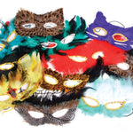 Assorted Feathered Masquerade Masks (pack of 12)
