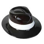 Black Plastic Gangster Hats (pack of 12)