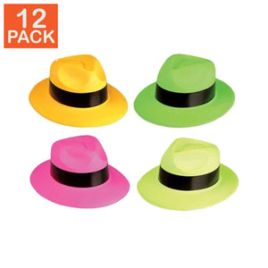 Neon Gangster Hats  (pack of 12)