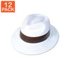 Chapeau de gangster en plastique blanc (paquet de 12)