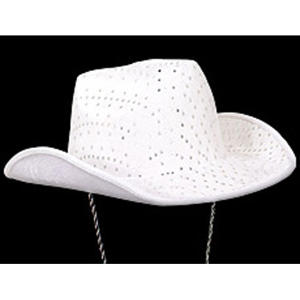 White Felt Sequin Cowboy Hat