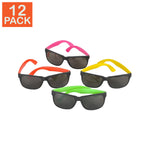 Assorted Plastic Neon Sunglasses (pack of 12)