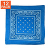 Bandanas paisley turquoise (paquet de 12)